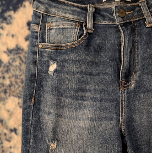 Risen Jeans RDP5537 Womens Distressed High Rise Flare Denim Size 5 27 - Picture 10 of 16